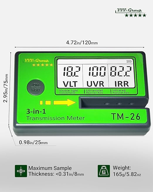 Digital Car Window Tint Meter TM-26 / Side Window Tint, Sun Control Film - Image 6