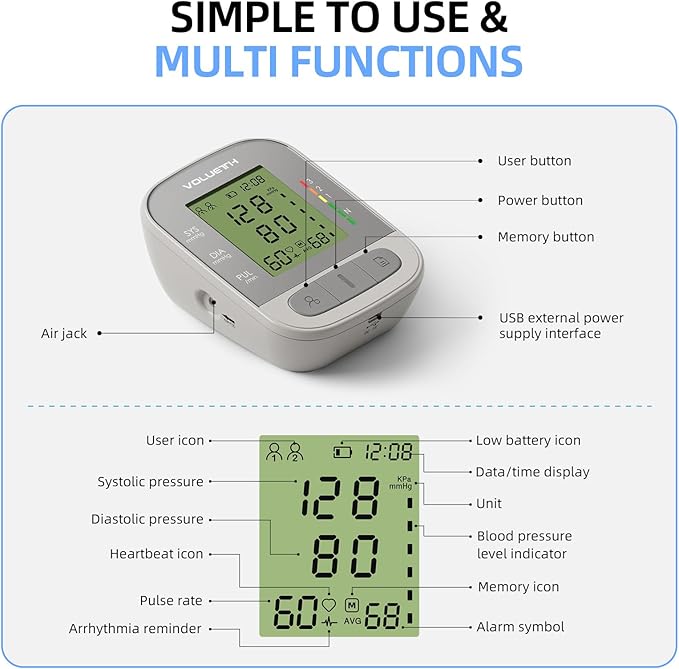 VOLUETH Upper Arm Blood Pressure Cuff, Blood Pressure Monitor - Image 5