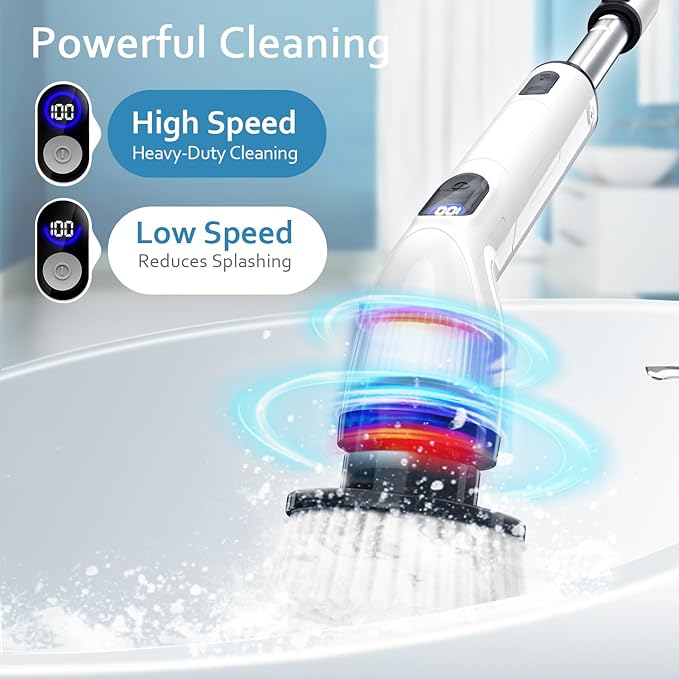 TUYU Electric Spin Scrubber, Full-Body IPX7 Waterproof Bathroom Scrubber - Image 2