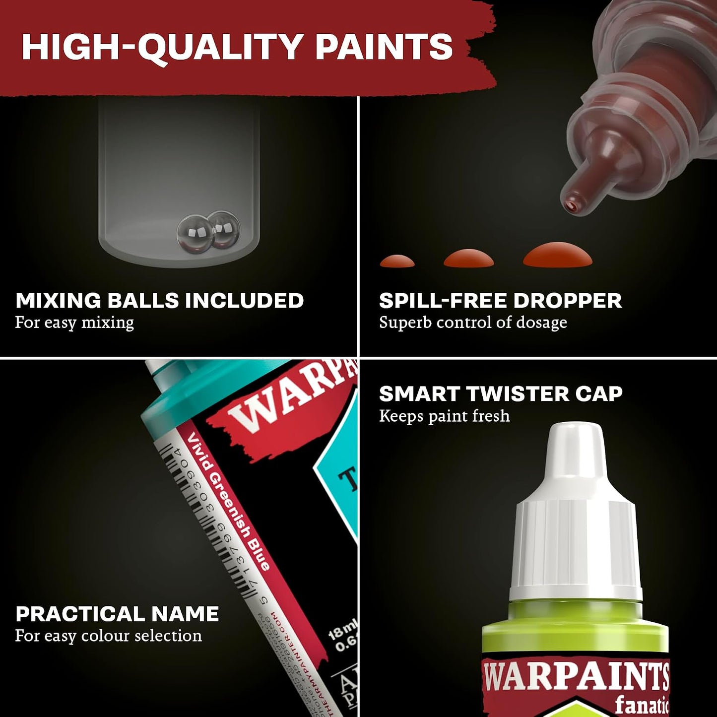 The Army Painter, Warpaints Fanatic Metallics Paint Set, 10 x 18 ml | 10 Acrylic Metal Paints incl. Gold, Copper, Metal, Bronze & Silver, for Miniature Model Painting, Dnd & Warhammer