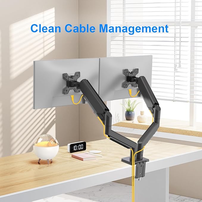 Dual Monitor Stand for 13 to 32 inch Screens, Gas Spring Monitor Arm - Image 5
