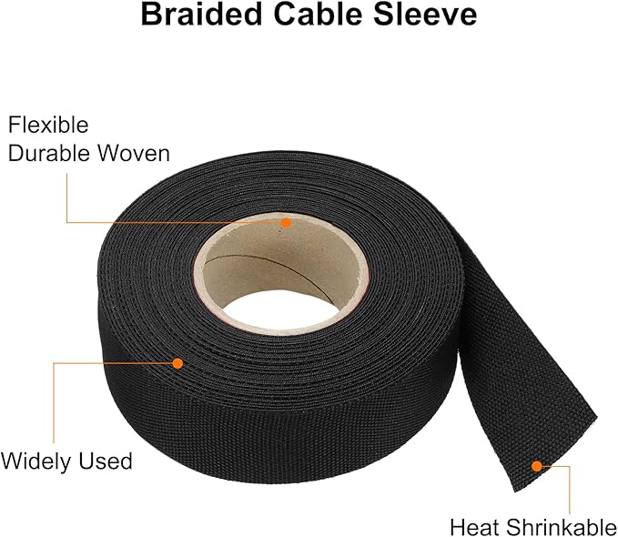 MECCANIXITY Braided Cable Sleeves Heat Shrinkable Fabric Sleeving, Network - Image 4