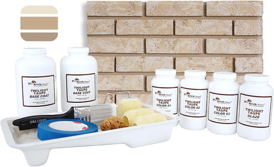 Brick-Anew All-in-One Brick Fireplace Paint Kit – Easy DIY Makeover for a Natural, Realistic Brick Look (Twilight Taupe) Not Your Boring White Paint or Chalk Paint!