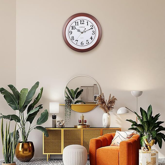OSTAR Silent Rustic Wall Clock, Battery Operated, Vintage 12 Inch Round Clock - Image 7