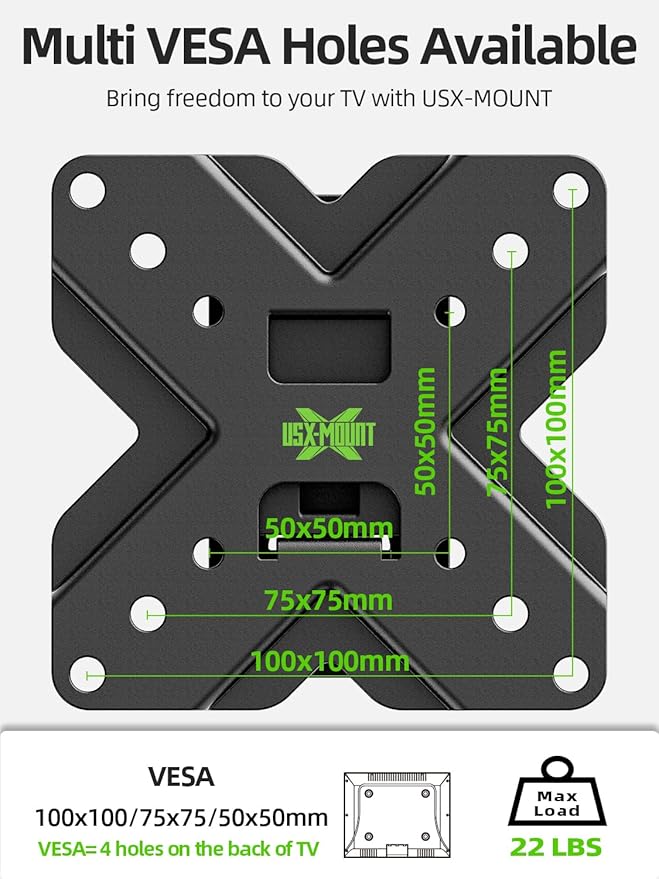 USX MOUNT Small TV Wall Mount Monitor Bracket | RV TV Mount | - Image 2