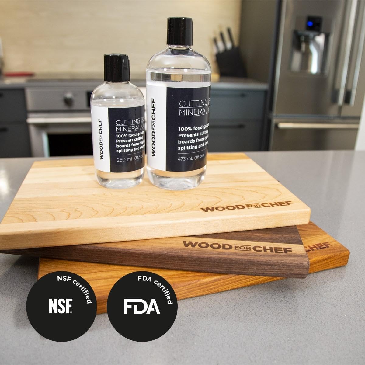 Cutting Board Food Grade Mineral Oil (16 oz) - Revitalize Cutting Board, Butcher Block, Countertops and Wood Utensils - Food Safe Certified NSF - Made in North America