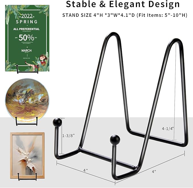 18 pcs 4.5in Plate Stands for Display, Metal Plate Holders Display Stands Can - Image 5