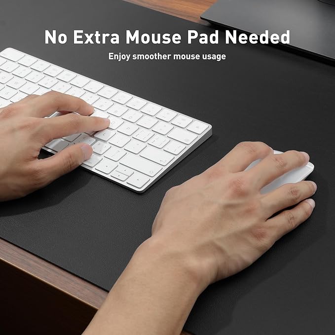 Aothia Leather Desk Pad Protector, Mouse Pad, Office Desk Mat, Non-Slip PU - Image 4
