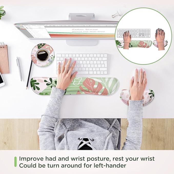 Gimars Enlarge Silky and Superfine Fabric Gel Memory Foam Keyboard Wrist Rest - Image 6