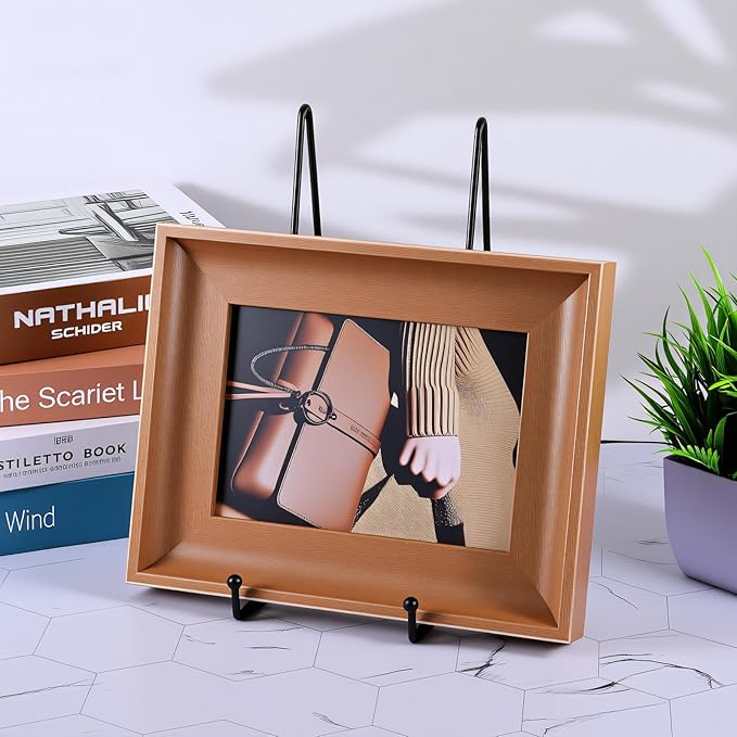 Dimeho 6 Pack 10 Inch Metal Plate Holder Black Display Stand Decorative Easel - Image 5