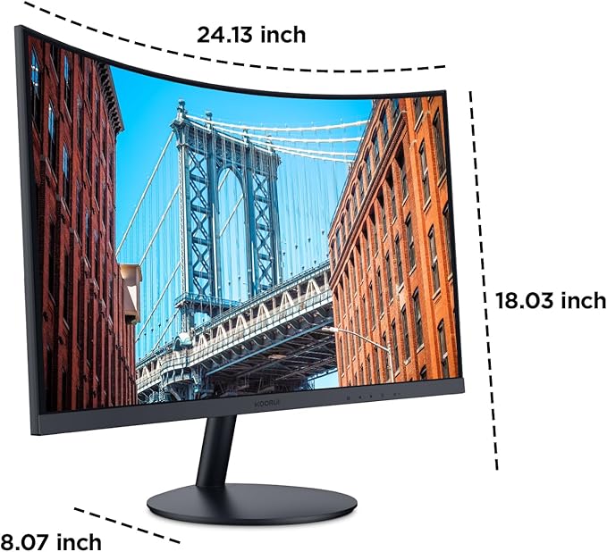 KOORUI 27 Inch Curved Monitor FHD 1080P 144Hz Gaming Office Computer Monitors - Image 8