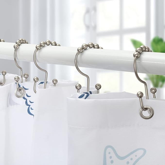 Shower Curtain Hooks, Goowin Shower Curtain Rings, Stainless Steel Shower - Image 2