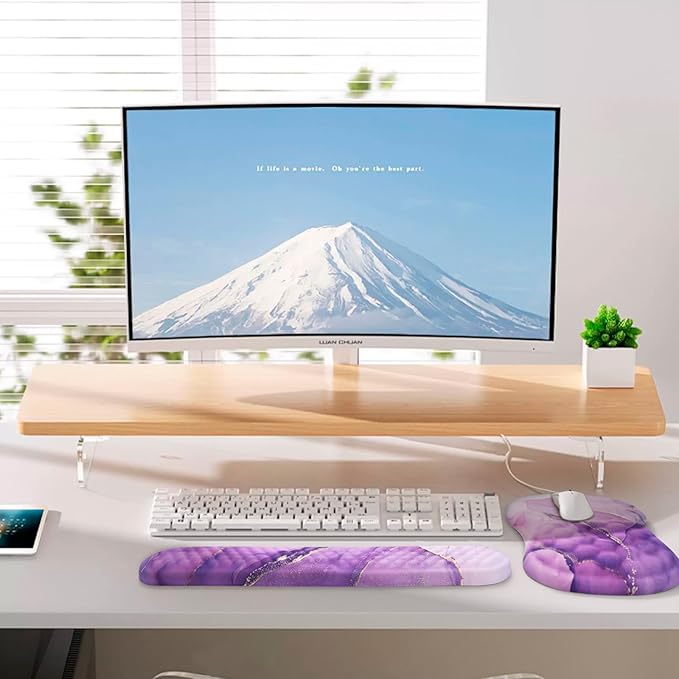 Mouse Pad Wrist Support, Laokiiy 2 in1 Keyboard Wrist Rest+ Ergonomic Mouse Pad - Image 6