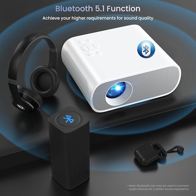 HOMPOW Projector, Native 1080P Full HD Bluetooth Projector - Image 5