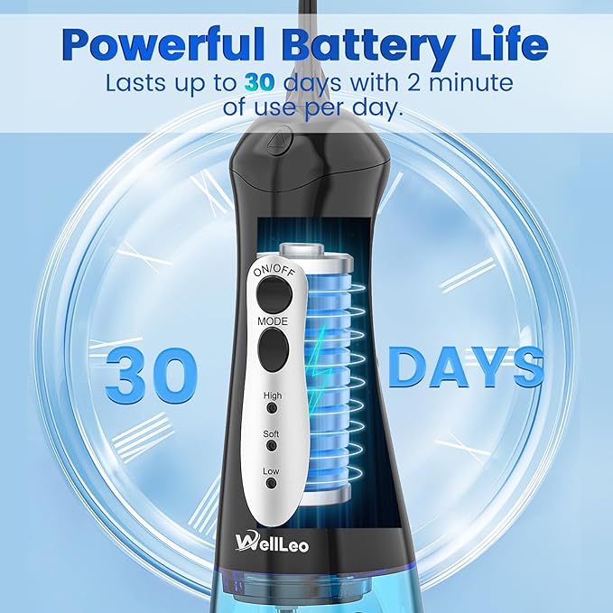 WellLeo Water Flossers for Teeth, Portable Oral Irrigator Rechargeable Water - Image 3