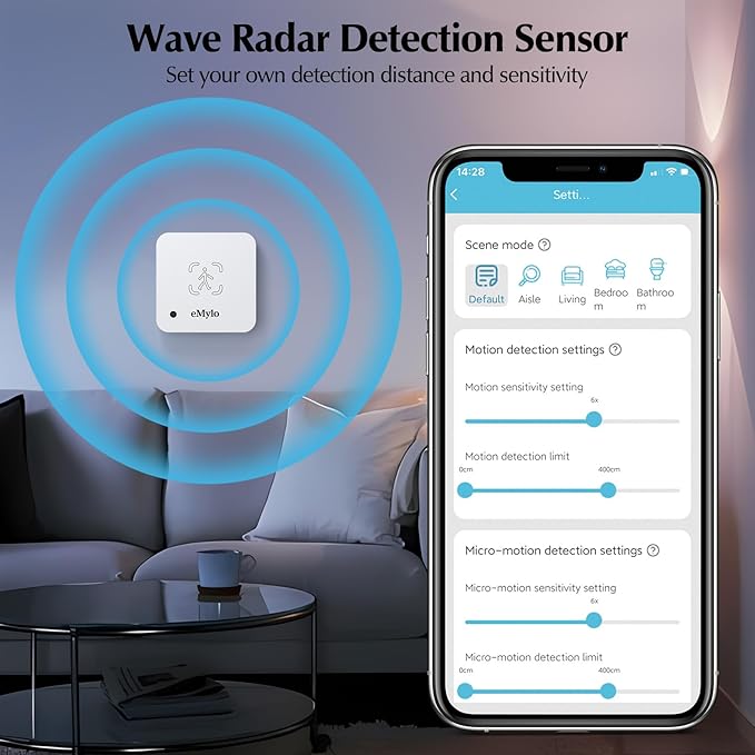 eMylo WiFi Human Presence Sensor 3 Pack, WiFi Millimeter Wave Radar Detection - Image 3