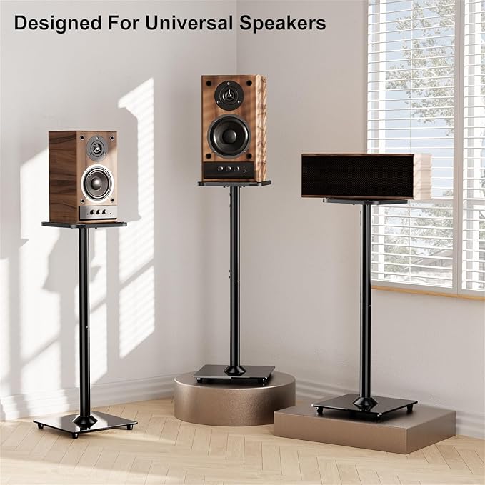 ELIVED Universal Speaker Stand Pair, 31 Inch Height Bookshelf Speaker Stands - Image 2