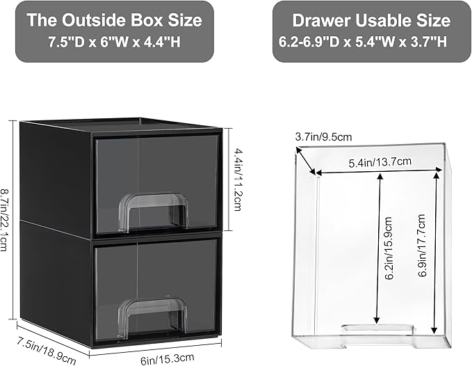 Vtopmart Black Small Stackable Storage Drawers, Cologne Organizer - Image 2