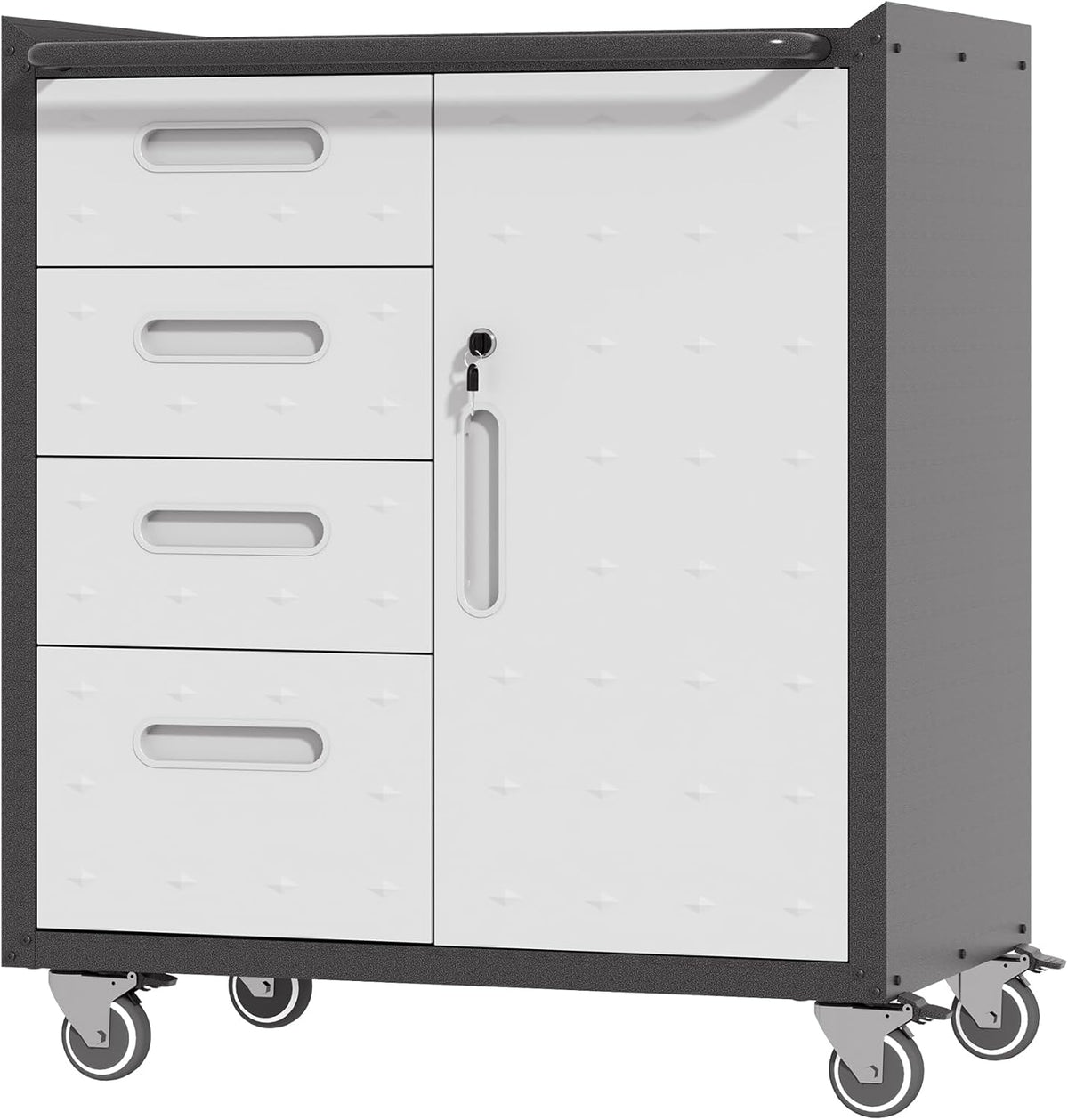 metal garage storage cabinet on wheels, lockable rolling, main product view