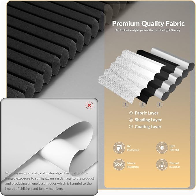 Boolegon No Drill Motorized Cellular Blinds - Image 5