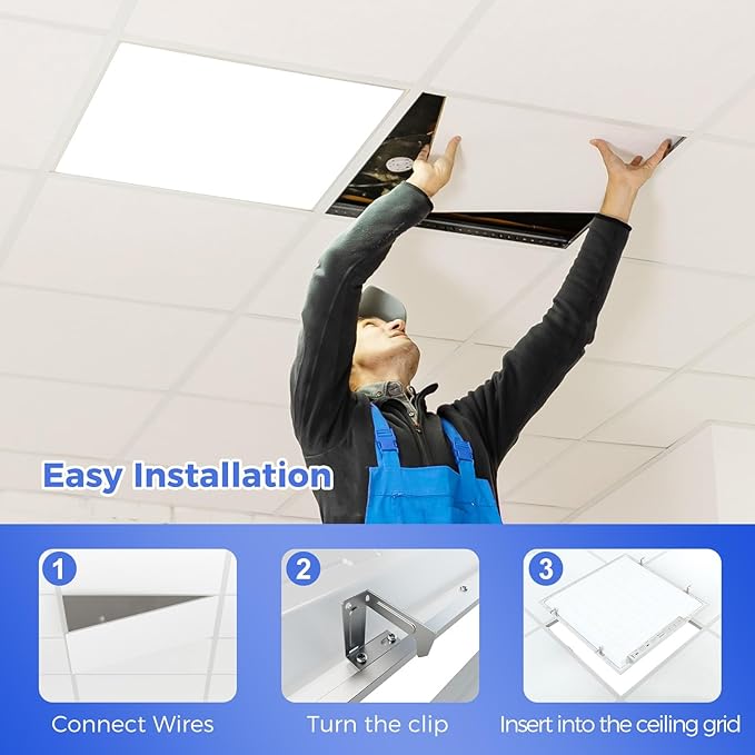 AIKVSXER 12 Pack 2x2 LED Flat Panel Light, Flush Mount Ceiling Light Kitchen - Image 5