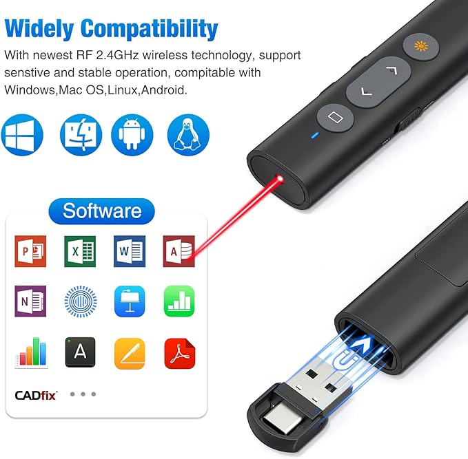 2 in 1 USB Type C Presentation Clicker - Image 5