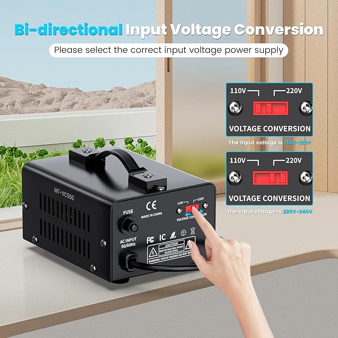 500W Voltage Converter Transformer Step Up/Down Converter 110/120 Volt - Image 4