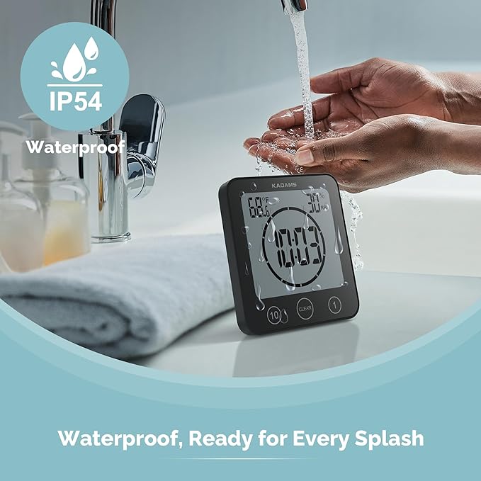 KADAMS Shower Clock Waterproof Bathroom Timer – Digital Wall Clock - Image 3
