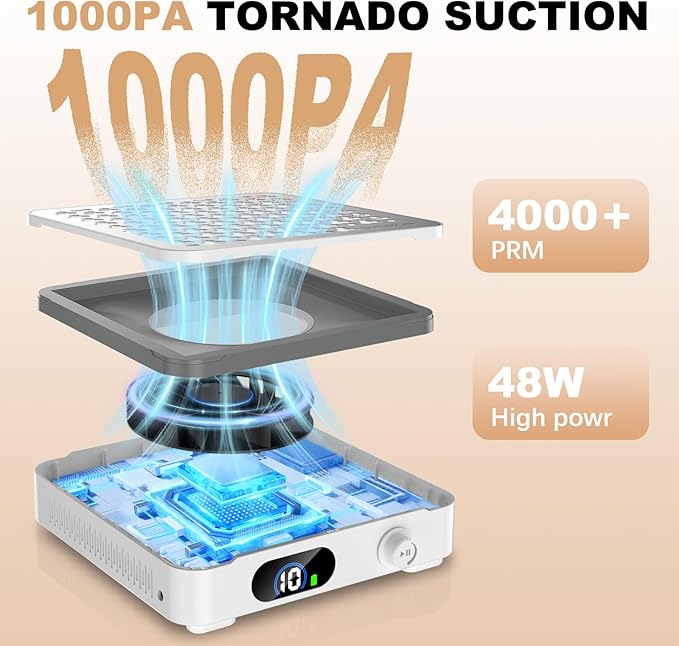 Nail Dust Collector | 1000PA Cordless Nail Dust Collector Nail Tech | 10 Speed - Image 3