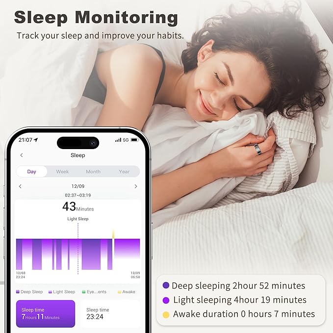 RIFESI Smart Ring for Women Men, Fashion Minimalist Fitness Ring & Sleep - Image 2