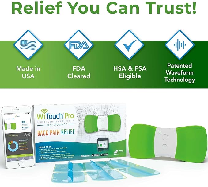 WiTouch Pro Bluetooth TENS Unit – Wireless Lower Back Pain Relief Device | - Image 2
