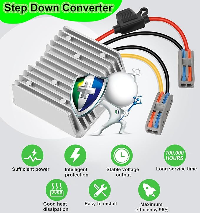 EAGWELL 48V to 12V DC Converter 20A 240W Waterproof Voltage Regulator - Image 4