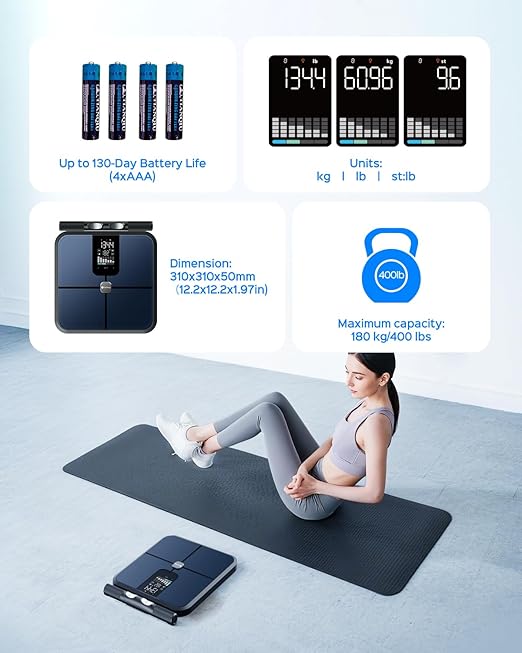 Tychesy Smart Pod Scale for Full Body Composition, 8-Sensor Smart Analyzer - Image 8