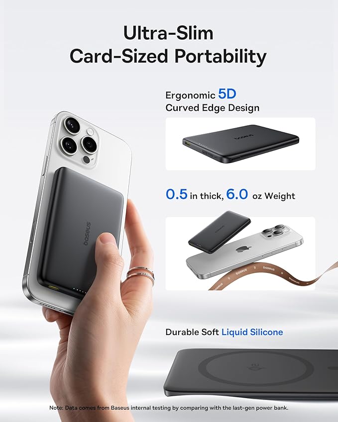 Baseus Picogo Magsafe Portable Charger, Qi2 Certified 0.5" Ultra Slim 15W - Image 2