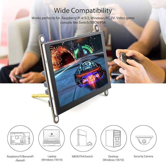 ELECROW 5 Inch Touch Screen Monitor LCD Display, 800×480 Mini Touchscreen - Image 3