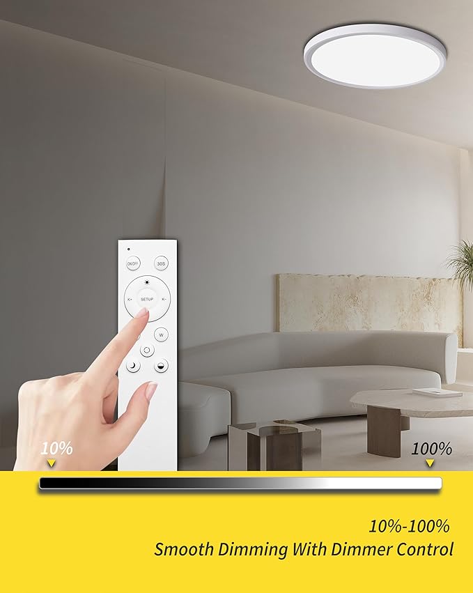 4Pack 12 Inch Remote Control Dimmable LED Flush Mount Ceiling Light Panel - Image 4