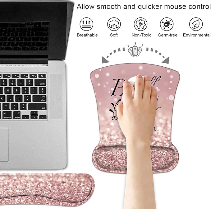 Keyboard Wrist Rest and Mouse Pad Wrist Support Set - Image 2