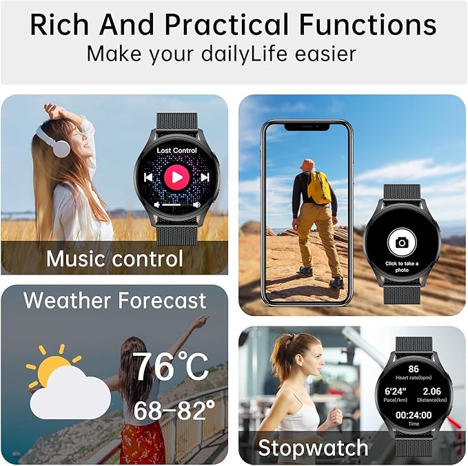 Smart Watch for Men Women Fitness: Waterproof Make/Answer Call Smart Watches - Image 5