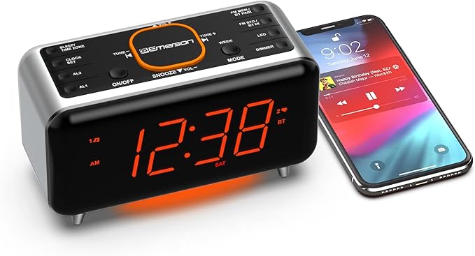 Emerson CKS1521 SmartSet Bluetooth Dual Alarm Clock Radio - Image 5