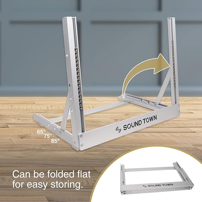 Sound Town 8U Aluminum 2-Post Desktop Open-Frame Rack, Angle Adjustable - Image 5
