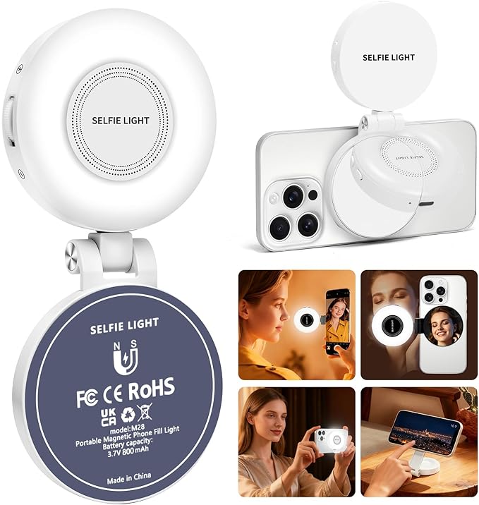 CMUBH Magnetic Selfie Light for MagSafe iPhone: 3 Light Modes, Rechargeable by CMUBH
