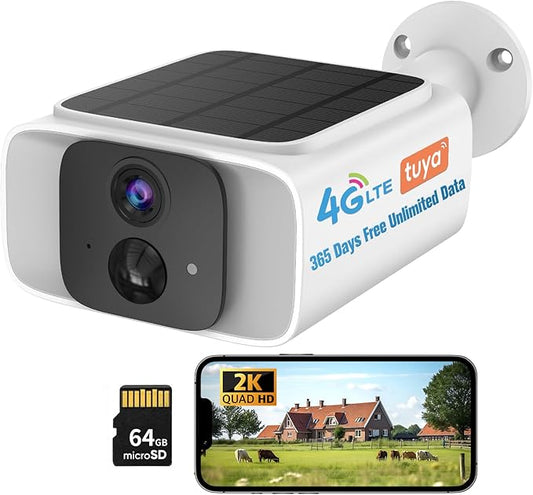 4G LTE Cellular Solar Security Camera Outdoor, 365 Days Free Unlimited Data by CellularSolarSecurityCame