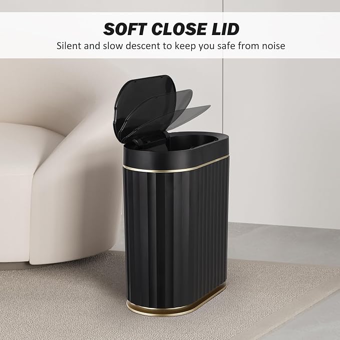 ELPHECO Black Bathroom Trash Can - Image 6