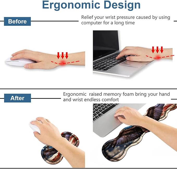 Ergonomic Keyboard Wrist Rest & Mouse Pad Wrist Rest Set, Large XXL Gaming Desk - Image 3