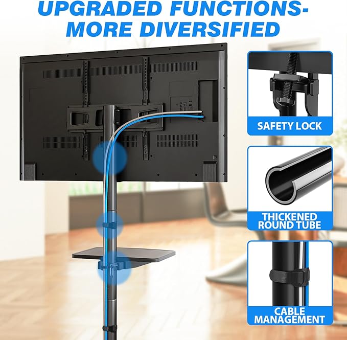 Rfiver Mobile TV Stand for 23-60 Inch LCD LED Flat/Curved Panel Screen TVs up - Image 6