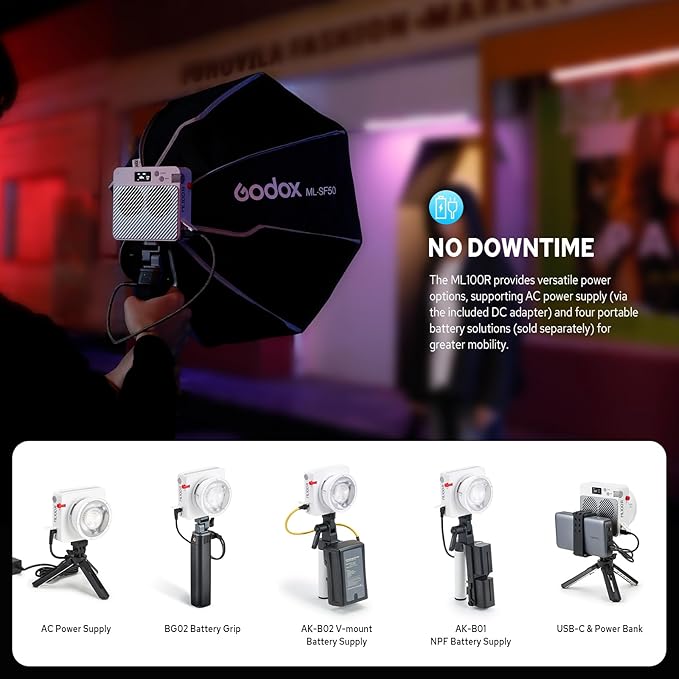 Godox ML100R RGB LED Video Light, 110W 1800K-1000K Full Color RGB LED COB - Image 6