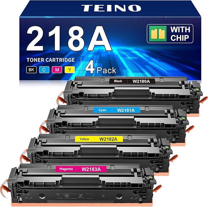 218A Toner Cartridges 4 Pack Compatible Replacement by TEINO