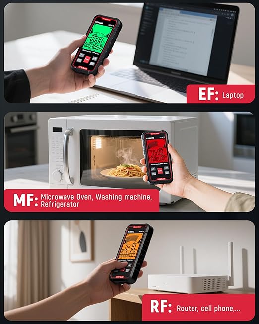 KAIWEETS EMF Detector, 3-in-1 Handheld EMF Meter Detects EF, WiFi Signal - Image 4
