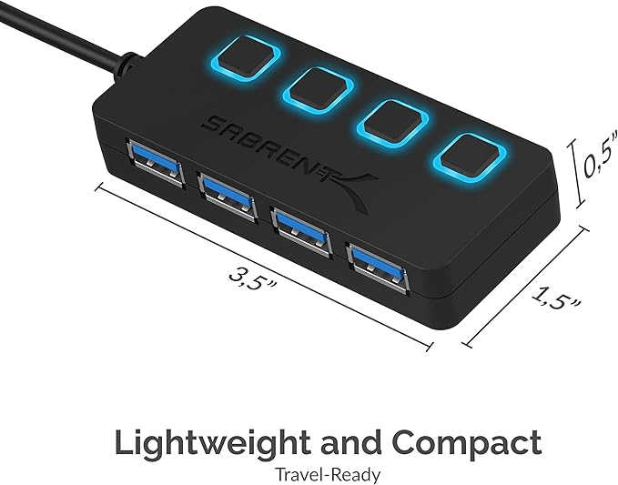 SABRENT 4-Port USB 3.0 Hub - Image 6