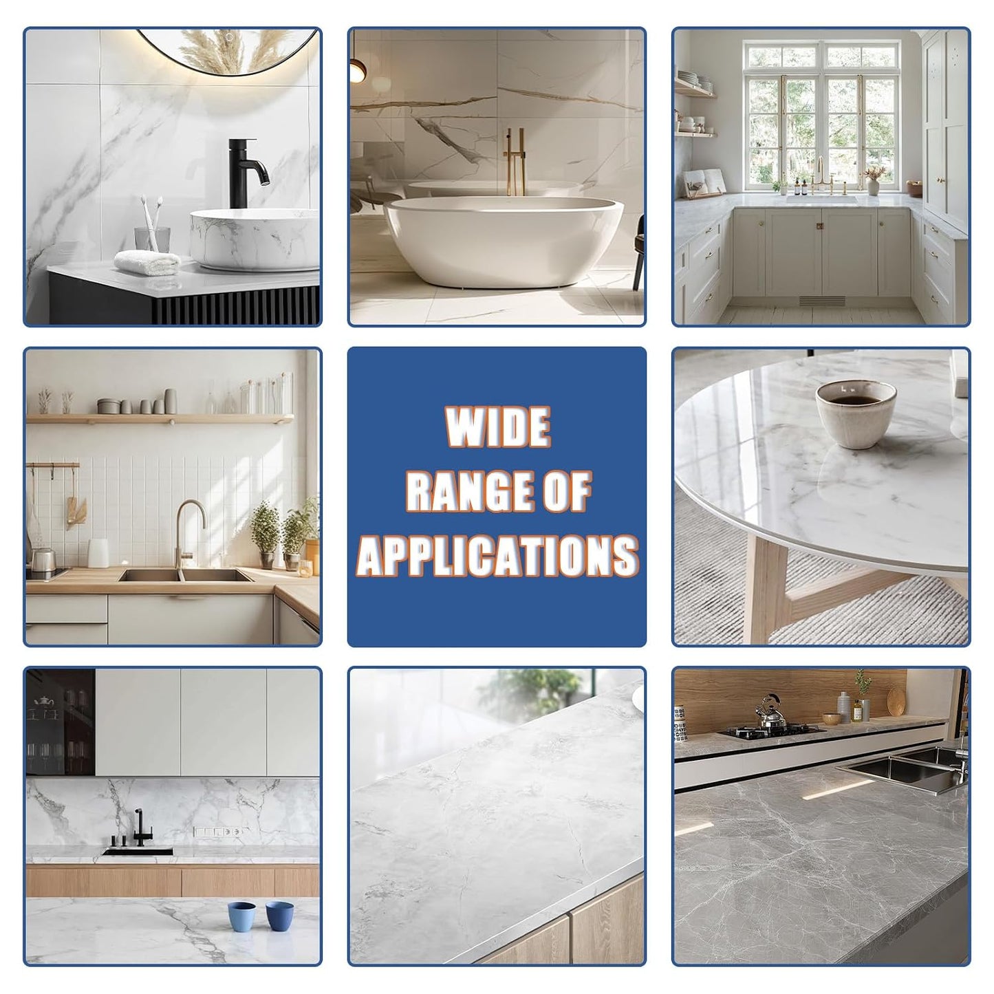Porcelain Repair Kit, Waterproof Fiberglass Tub Repair Kits, Strong Tile Repair Kit, Non-Toxic Ceramic Tile Repair Kits Suitable for Granite, Marble, Quartz, Ceramics, Porcelain, Resin, etc (50g+50g)